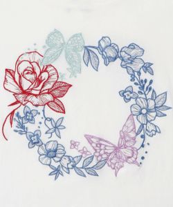 花と蝶のサークル刺繍プルオーバー-9