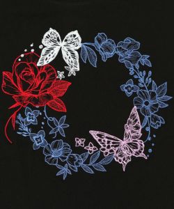 花と蝶のサークル刺繍プルオーバー-11