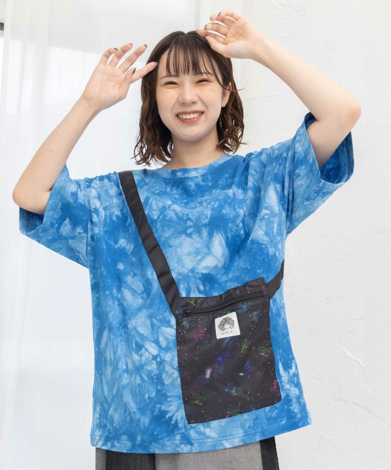 サコッシュアップリケ ムラ染めTシャツ-18