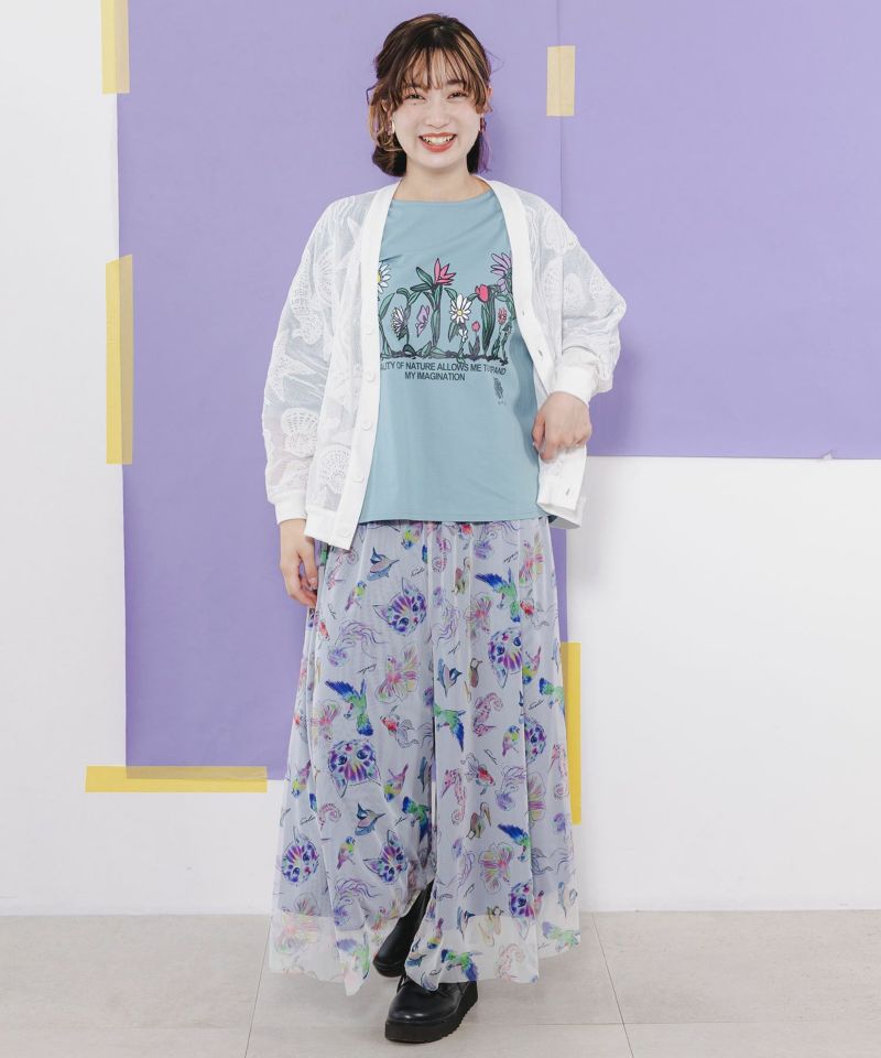 花ロゴ柄 接触冷感Tシャツ-7