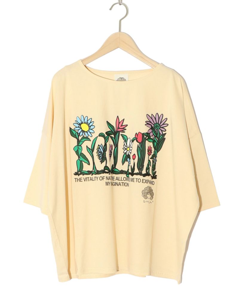 花ロゴ柄 接触冷感Tシャツ-11