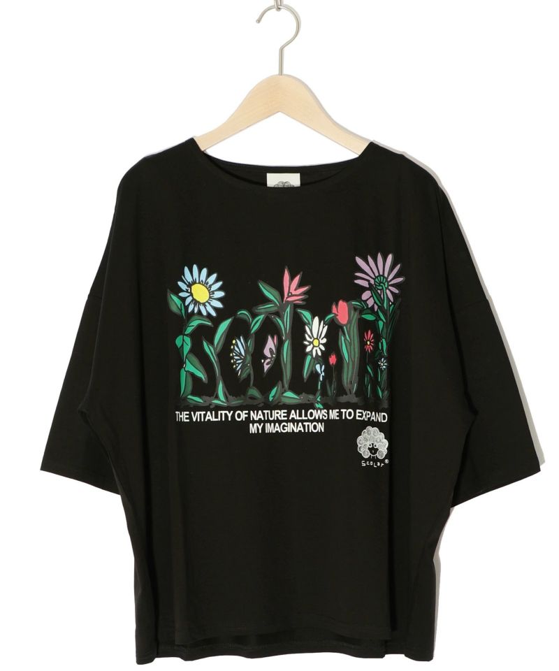 花ロゴ柄 接触冷感Tシャツ-14