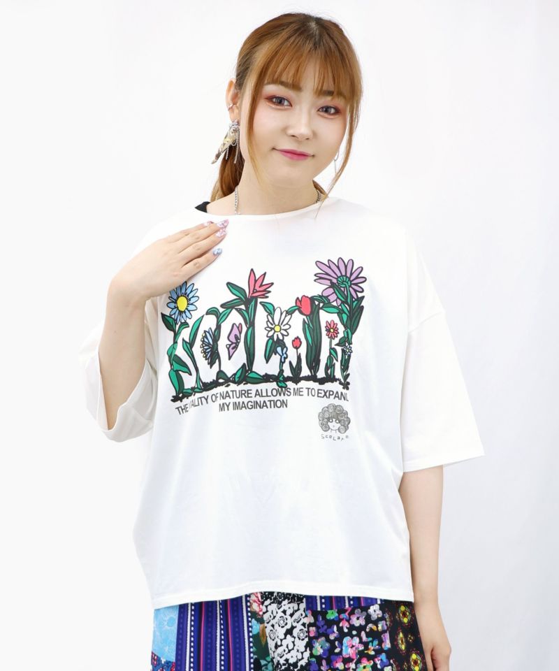 花ロゴ柄 接触冷感Tシャツ-20