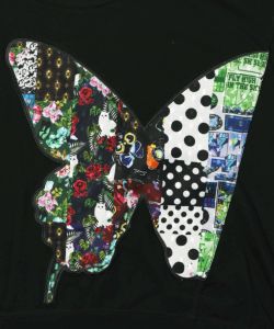 ネコと花柄 蝶型アップリケプルオーバー-9