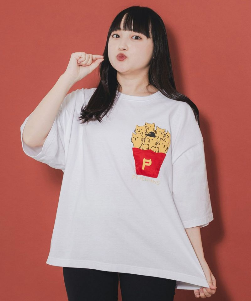 ポテニャンズのアップリケポケットTシャツ-1