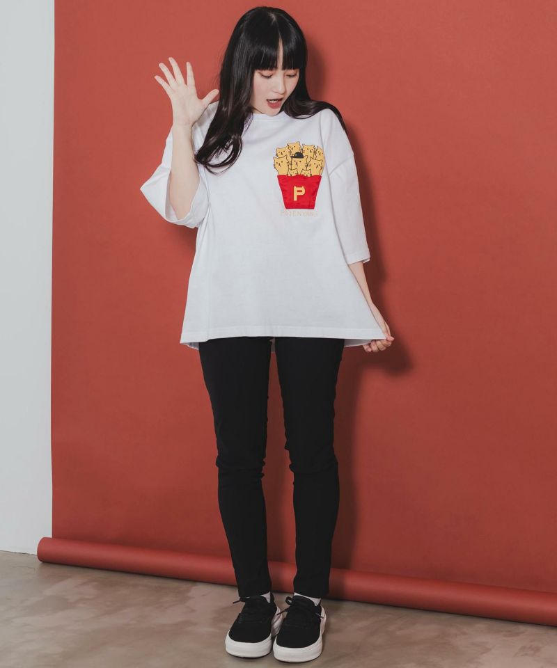 ポテニャンズのアップリケポケットTシャツ-2