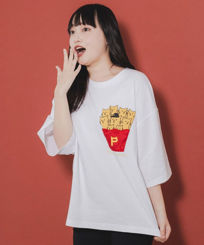 ポテニャンズのアップリケポケットTシャツ-3