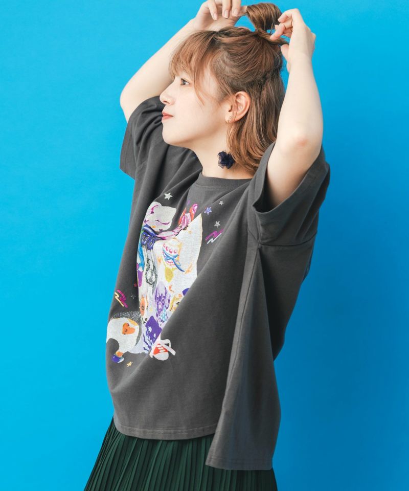 いろんなワンちゃんおめかし柄Tシャツ-7