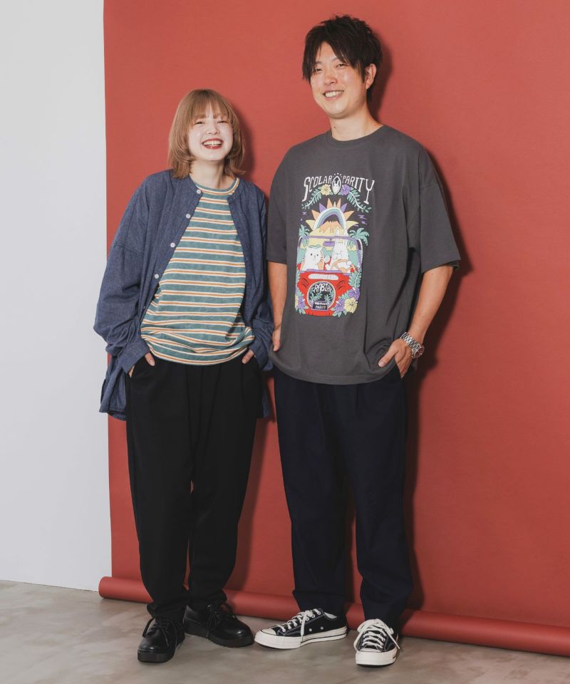 ネコとラビルのドライブシーン Tシャツ-6