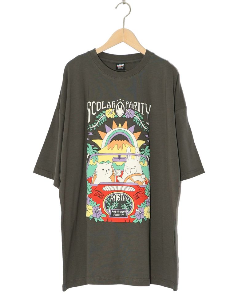 ネコとラビルのドライブシーン Tシャツ-10