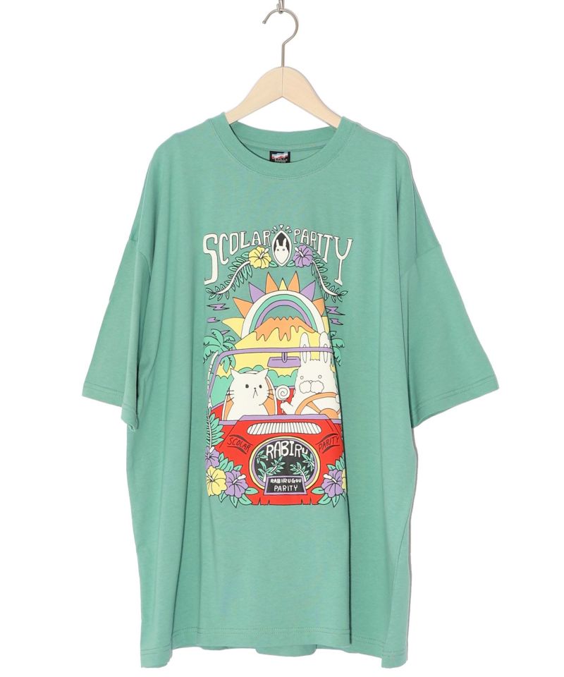 ネコとラビルのドライブシーン Tシャツ-12