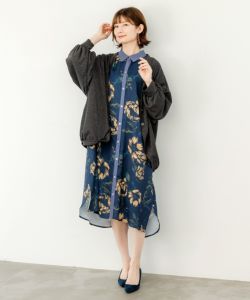 543209：華やかな花柄シャツワンピースの通販-ScoLar