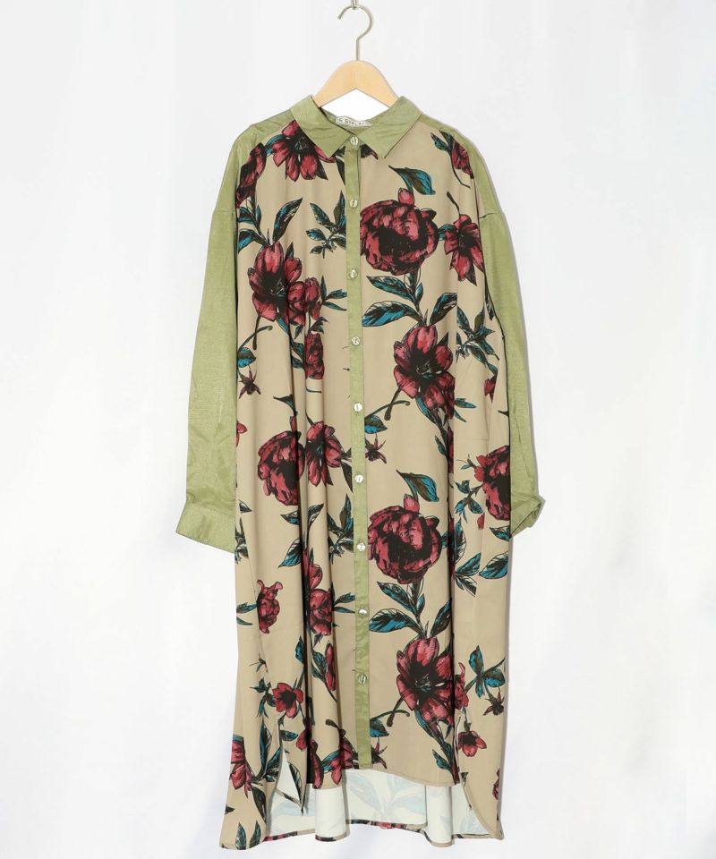 543209：華やかな花柄シャツワンピースの通販-ScoLar