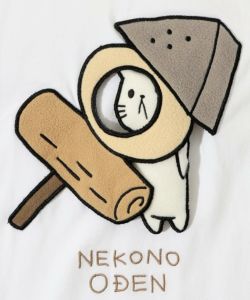 おでんネコびよよんアップリケ ロングスリーブTシャツ-10