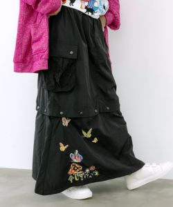 143629：花蝶キノコ刺繍2WAYスカートの通販-ScoLar
