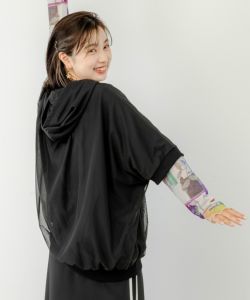 143603：チュール重ね花蝶柄プルパーカーの通販-ScoLar