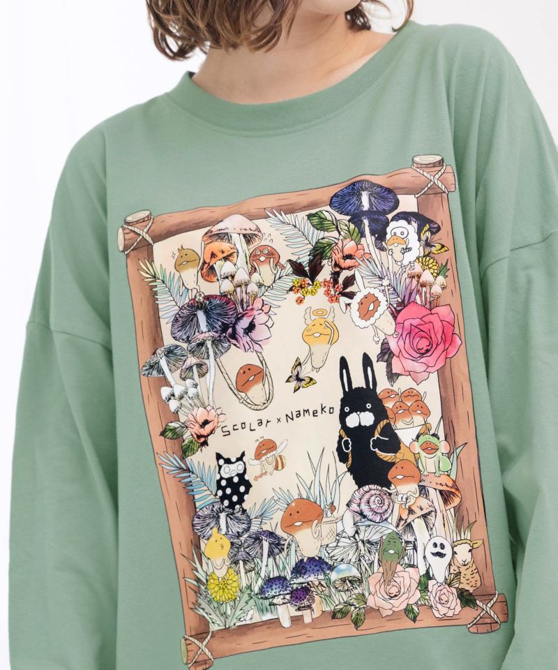 なめことラビル 仲良しの森 ロングスリーブTシャツ-19