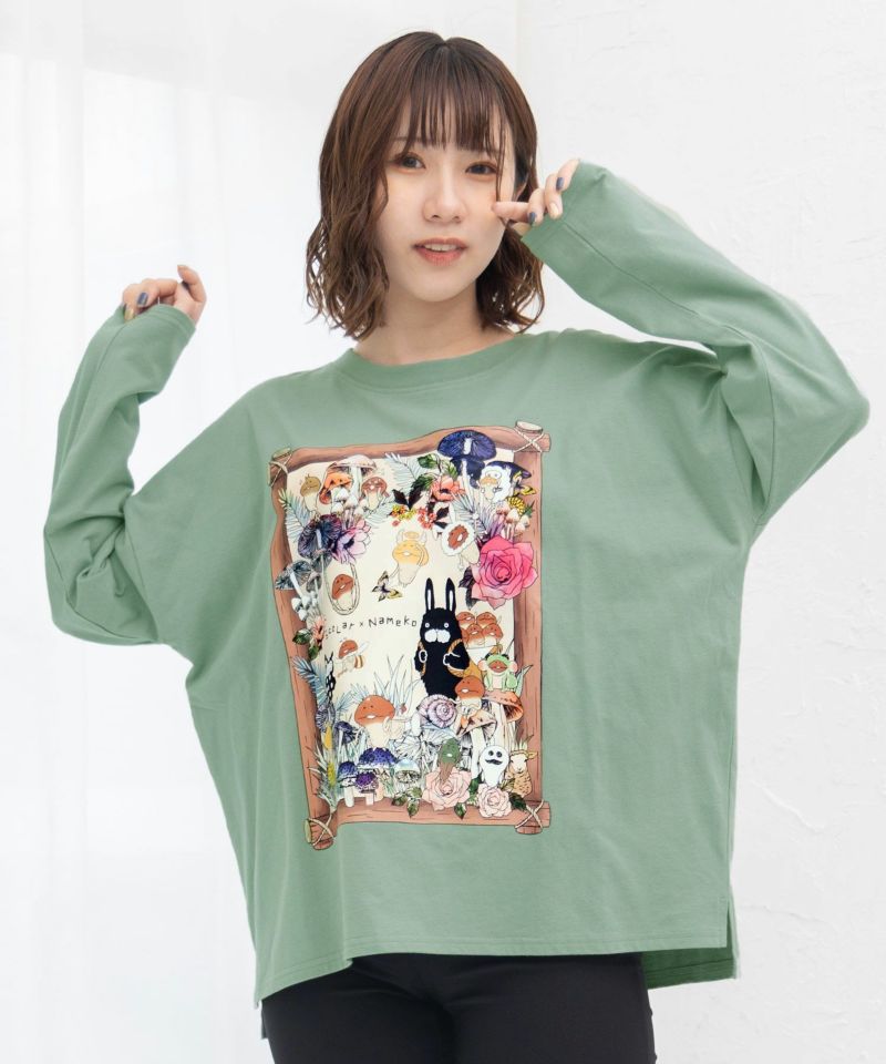 なめことラビル 仲良しの森 ロングスリーブTシャツ-20