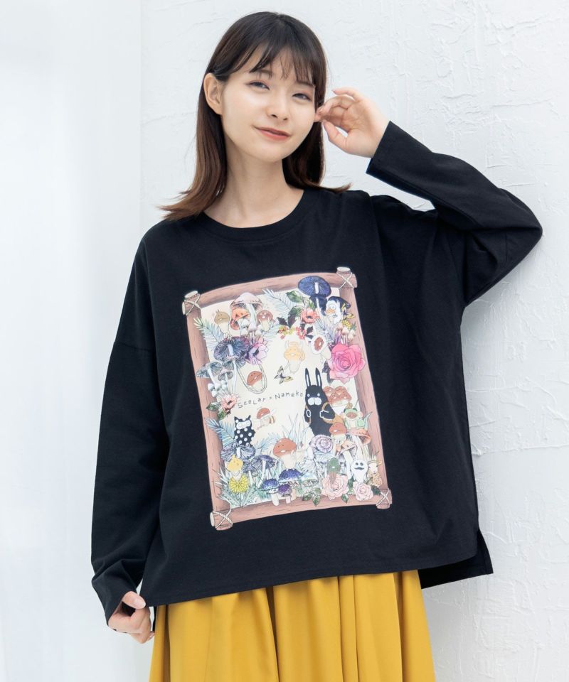 なめことラビル 仲良しの森 ロングスリーブTシャツ-22