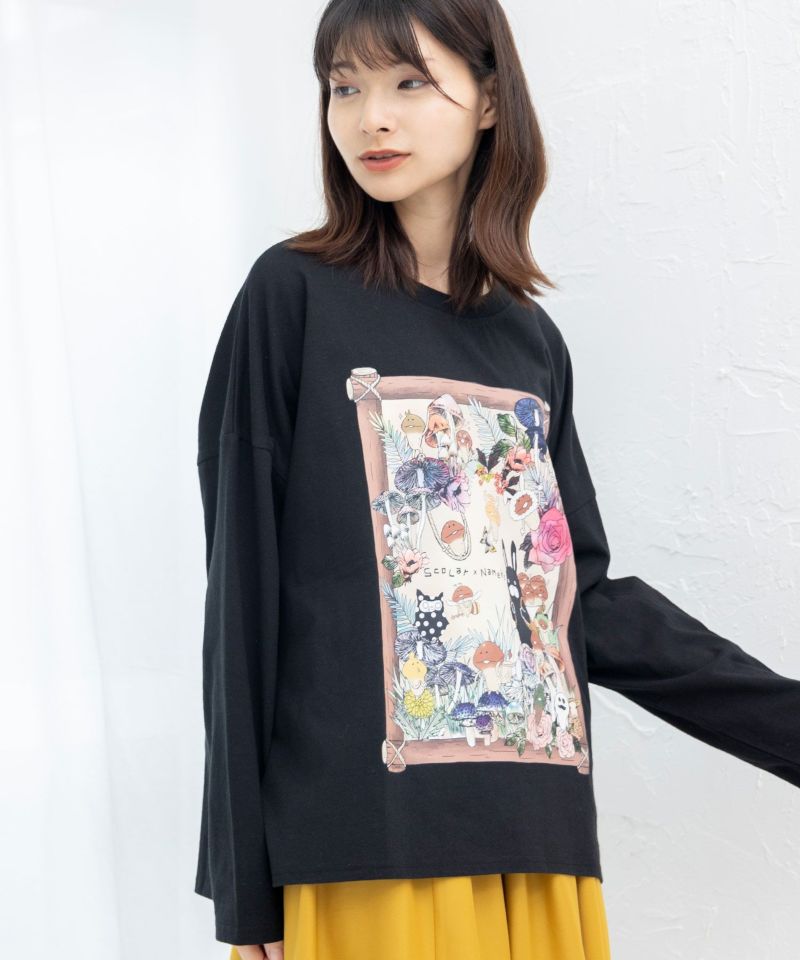 なめことラビル 仲良しの森 ロングスリーブTシャツ-24