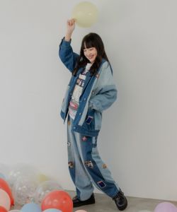 143622：ケミカル加工orユーズドデニム風パッチワーク