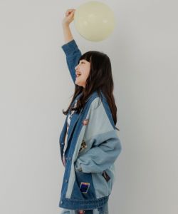 143622：ケミカル加工orユーズドデニム風パッチワーク