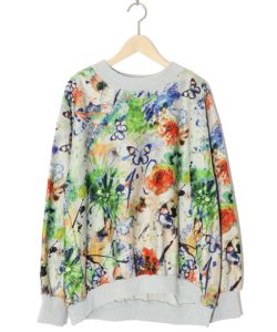 143670：花蝶アート柄 裏起毛プルオーバーの通販-ScoLar
