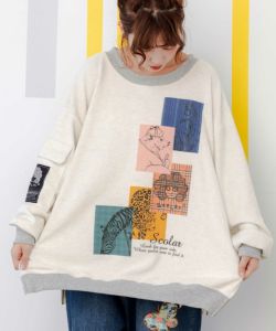 143664：スカラーちゃんとアニマル柄 サイドジップ裏毛裏使い