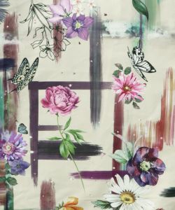 アート花柄切替デニムワンピース-12