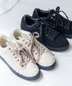 ScoLar スカラーちゃんとラビル刺繍　ベルクロ　　スニーカー　イエロー　L ScoLar スカラーちゃんとラビル刺繍 ベルクロ スニーカー