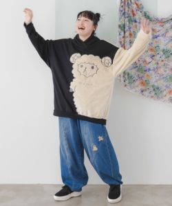 343141：もこもこネコひつじ裏毛プルオーバーの通販-ScoLar