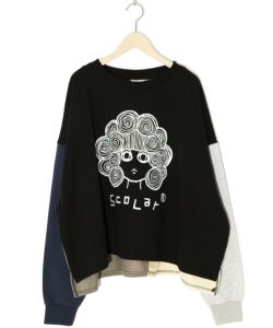 143751：スカラーちゃんオーロラプリント バイカラー裏毛プル
