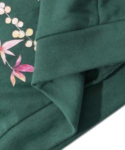 しだれ花柄ビッグフード裏毛チュニック-17