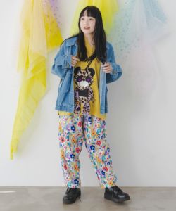 ヒョウ柄パンダアップリケ 裏毛プルオーバー-5