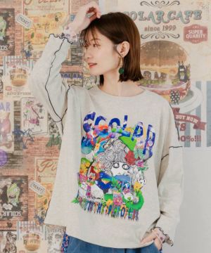 花アニマルスカラーちゃん 配色メロウミシンTシャツ-1