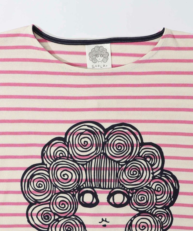 スカラーちゃんボーダー切替ロングスリーブTシャツ-14
