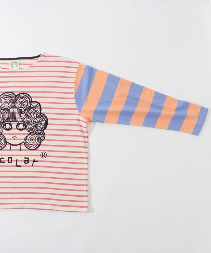 スカラーちゃんボーダー切替ロングスリーブTシャツ-16