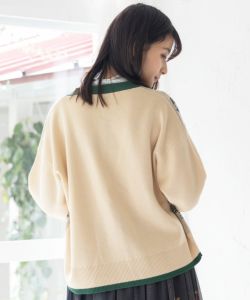 551210：花柄ジャガードニットカーディガンの通販-ScoLar