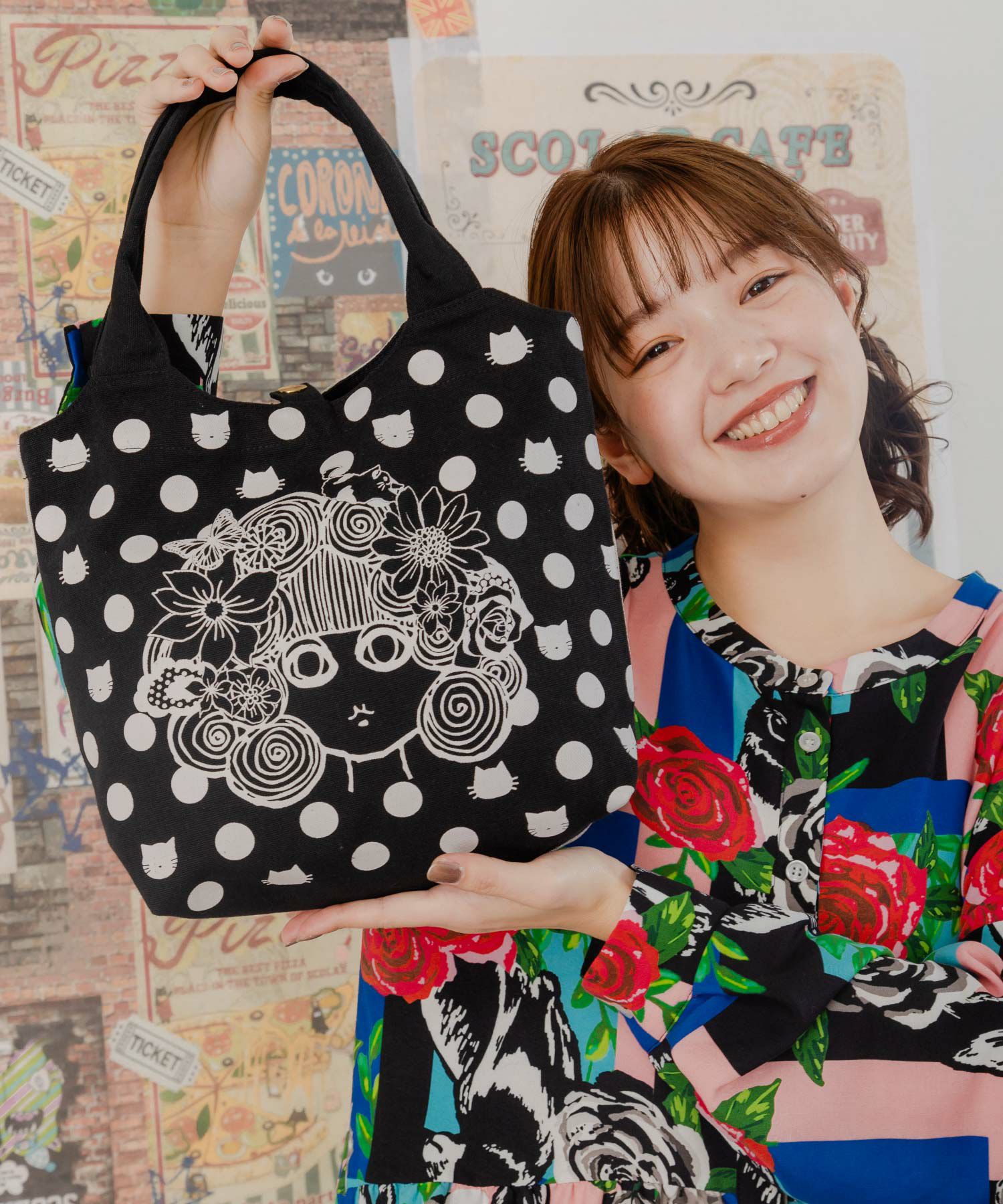  ロゴ刺繍 ダークデニムハンドバッグ 000000018040-01.jpg