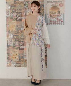 iS ScoLar トップス is イズ スカラー 551227 蝶花柄シアー重ね