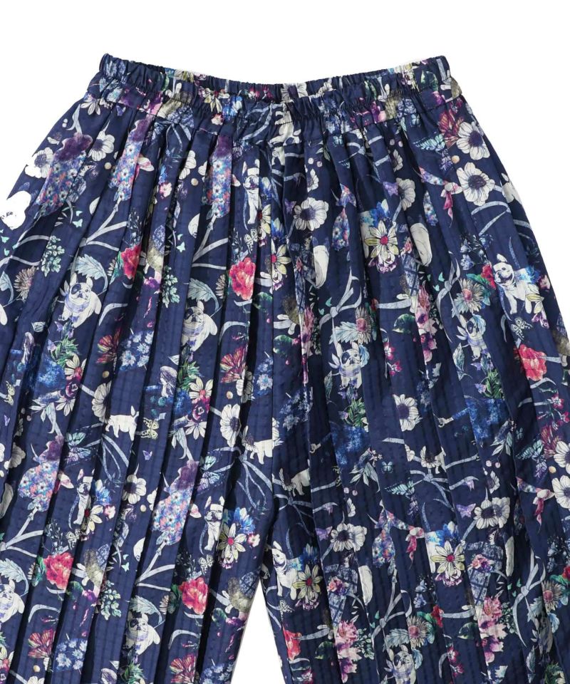 551203:フレンチブルと女の子柄 シアーチェックパンツの通販-ScoLar 551203:フレンチブルと女の子柄 シアーチェックパンツの通販-ScoLar
