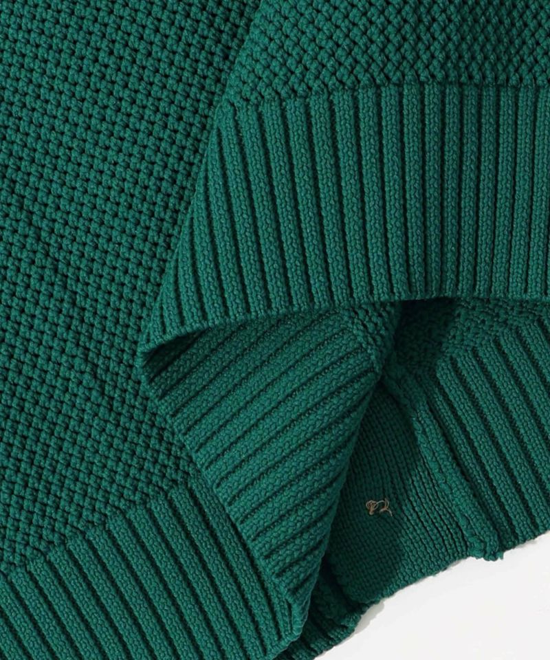 風雷刺繍メッシュ編み ニットカーディガン-17