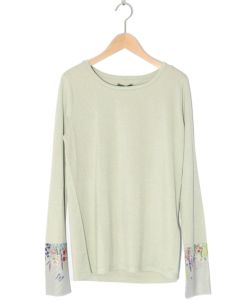 MACCAPANI 花と蝶刺繍 長袖Tシャツ