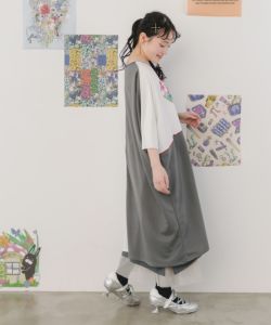 大勧め 151640：ロック×花柄切替 パッチワーク風ワンピースの通販-ScoLar ワンピース