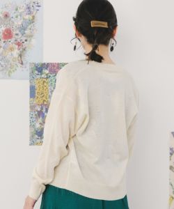 151631：花柄透かしジャガードニットカーディガンの通販-ScoLar