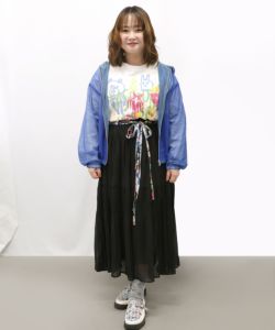 142711：花柄ベルト付きシフォンスカートの通販-ScoLar