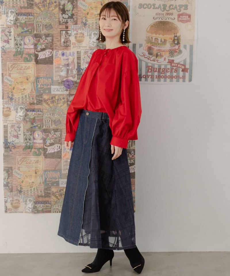 花柄の蝶刺繍プルオーバー-2
