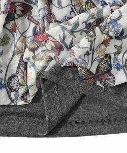 551216：花蝶柄レイヤード風 ロングスリーブTシャツの通販-ScoLar