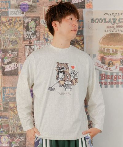 351112：古着風タスカル柄 ロングスリーブTシャツ