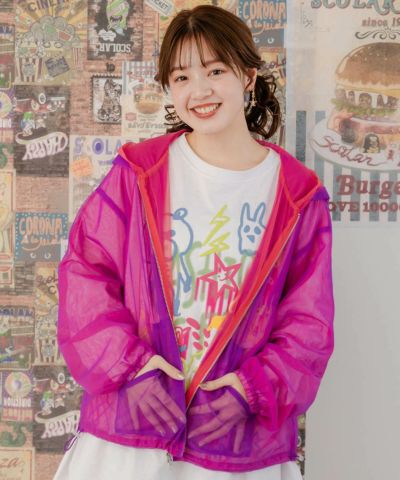 151629：バイカラーチュール重ね リバーシブルブルゾン